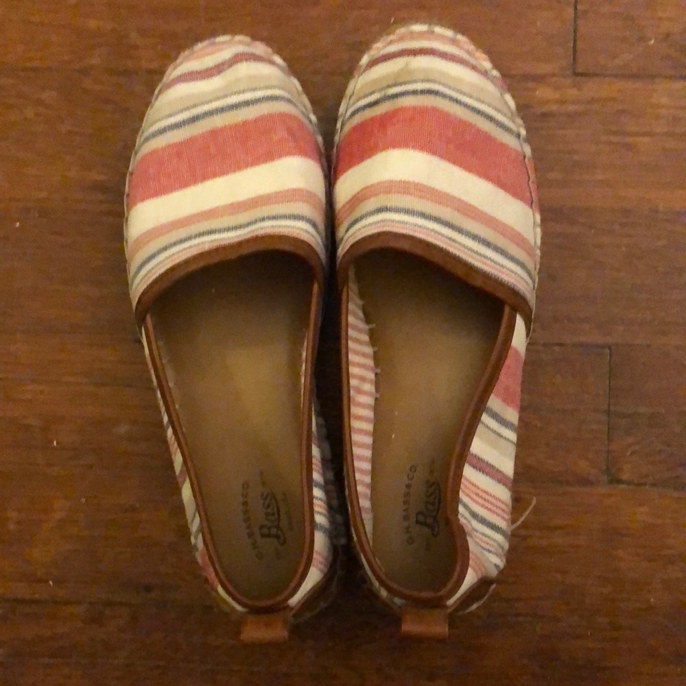 3 for $10 🌺 G.H. Bass & Co. Red, White, & Blue Striped Espadrille Flats 5.5